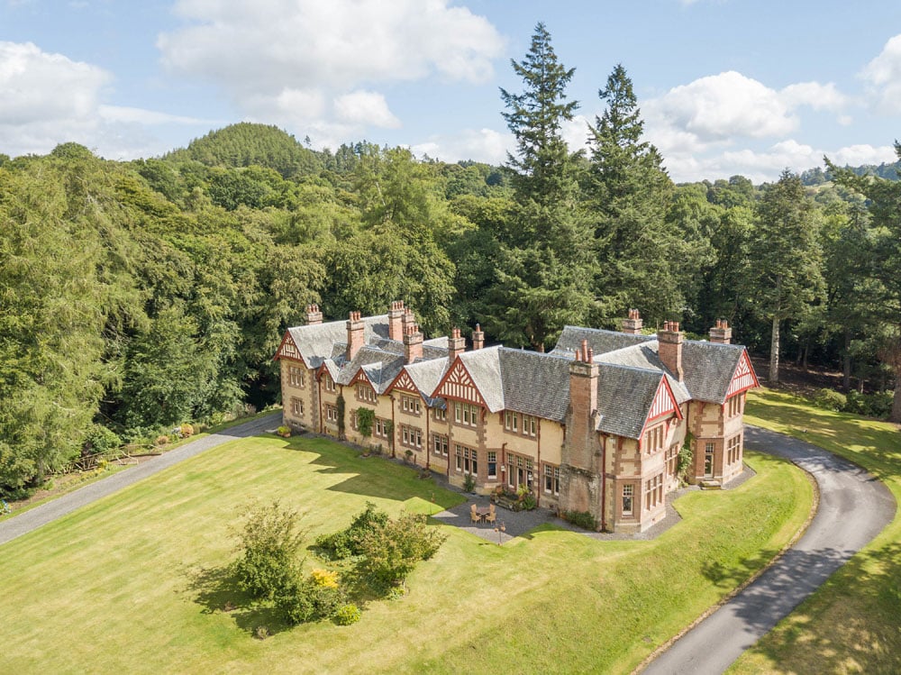 Dungarthill House - private Victorian mansion from above